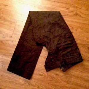 Black Damask Ankle Pants